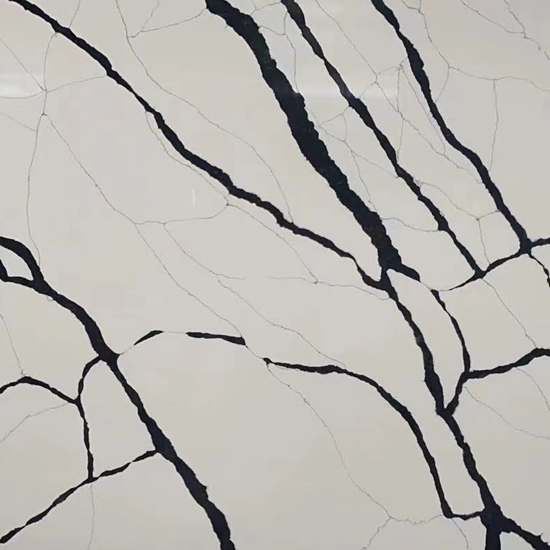 Black Calacatta quartz countertop slabs